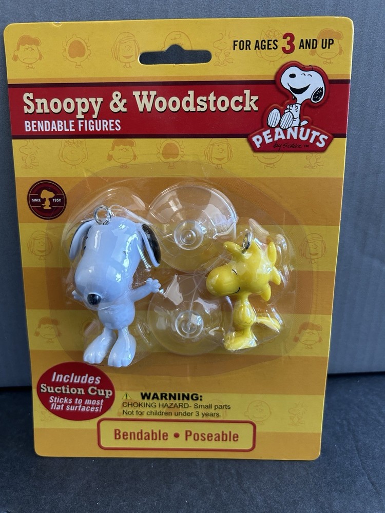 NJ CROCE..BENDABLE/POSEABLE FIGURES….” SNOOPY AND WOODSTOCK “….(NEW}