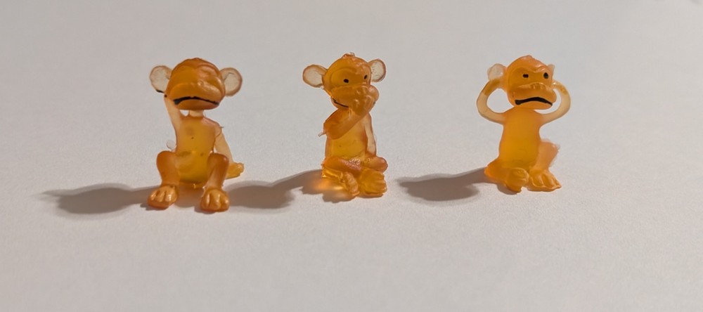 See No, Speak No, Hear No Evil Mini Monkey Figures – Fun Vending Prize Novelties