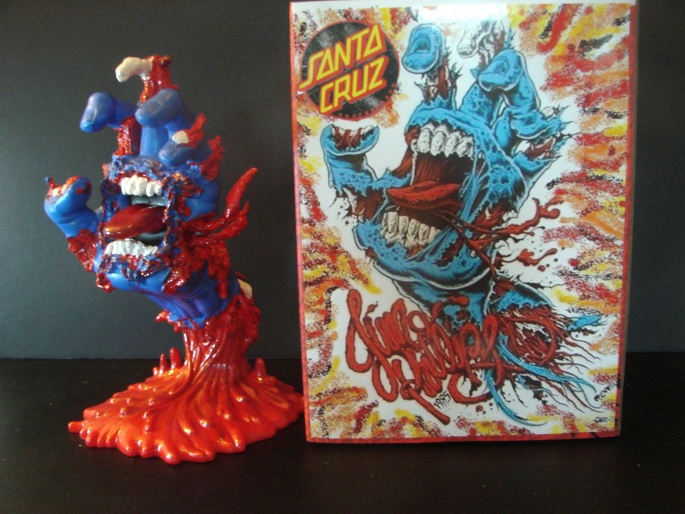JIM PHILLIPS 1985 ART HAND Custom Kidrobot Santa Cruz Screaming Hand Figure