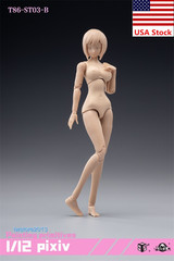 86TOYS T86-ST03-B 1/12 Female Suntan Skin Large Bust Body 6″Action Figure Head