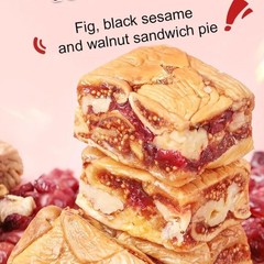 Black Sesame Cranberry Fig Pie, Fig and Walnut Two in One, No Additives Made wit