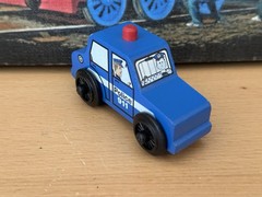 Hummingbird Toys Wood On Wheels Forestville Police Car! Thomas Train! Brio
