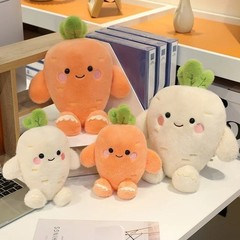 25/35cm Carrot Turnip Plush Toy Cute Vegetable Pillow Stuffed Plant Gift