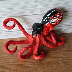 Chap Mei Red Octopus Toy Figure Sea Creature Tentacles Plastic M2
