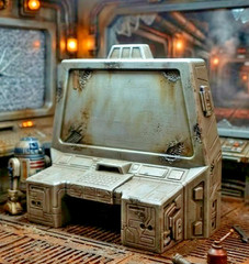 Sci Fi Computer Terminal Diorama 1:12 1:18 3D Printed Furniture 6 or 4 Inch