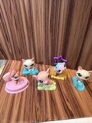 McDonald’s Littlest Pet Shop Happy Meal Toy Lot of 4 Pets w/ Bases Accessories