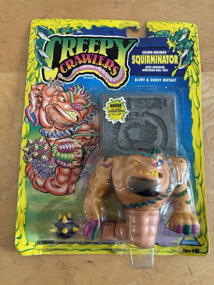 Vintage 1994 Toymax Creepy Crawlers Figure Squirminator Crime Grimes NIB READ