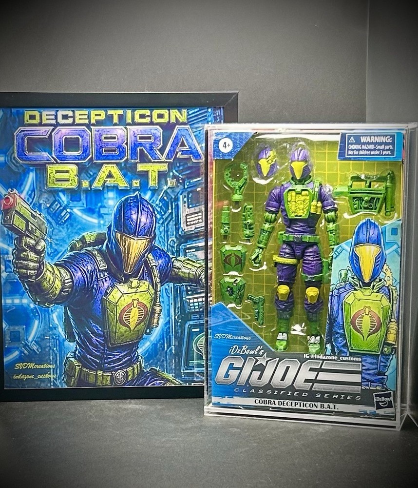 Decepticon Cobra BAT Classified GI Joe Custom With Case And Framed MiniPoster