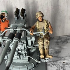 Custom WWII US Navy BOFORS 40MM A/A Gun; US Navy 1/6 +2 custom figs/oufit