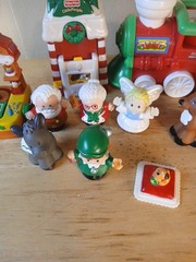 Little People CHRISTMAS VILLAGE Santa Mrs Claus Elf Boy & Reindeer Lot