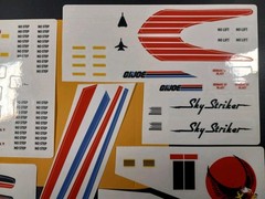 Gi Joe 1983 SkyStriker Sticker Set, New Custom Decals Peel & Stick, Sky Striker