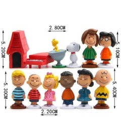 Peanuts Charlie Brown Snoopy Playset 12 Figure Cake Topper Usa Toy Set
