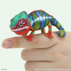 Japan BANDAI Chameleon Gachapon Model Animal Figure Capsule Movable Reptile Toy