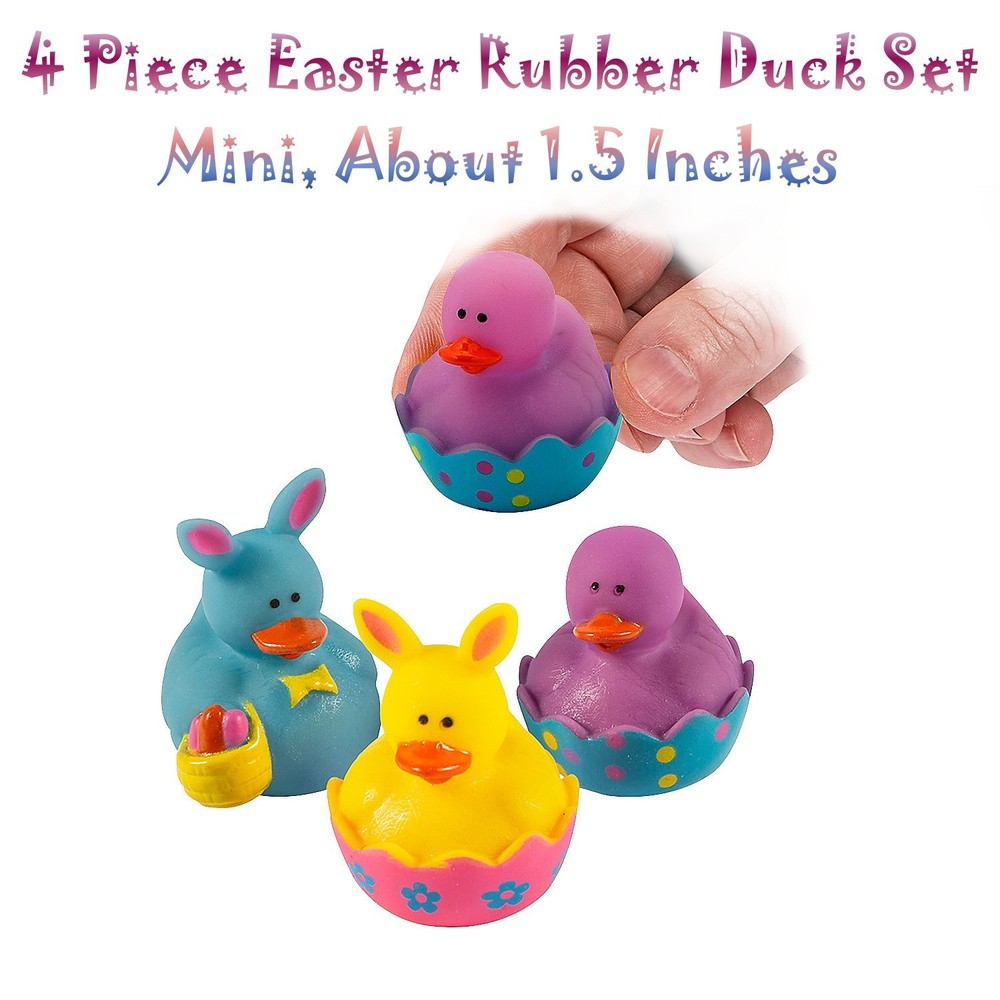 4pc Easter Rubber Ducky Set 1.5in Jeep Ducking FAST US Ship