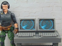 Custom 1:12 Scale Mission Control Room 4pc Radar Monitor Diorama Prop Set TYPE1