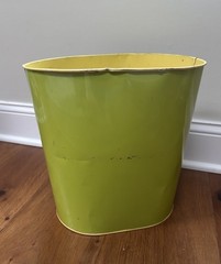 Vintage 1966 Batman & Robin Metal Trash Can Waste lithograph Cheinco 11.5″ Wear