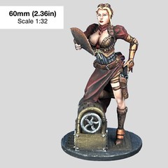 Action Figure Girl with a fan Collectible Miniature Painted 1/32 scale 60mm