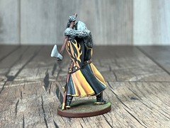 Painted Tabletop Action Figure medieval knight with an ax 60mm Plastic Craft