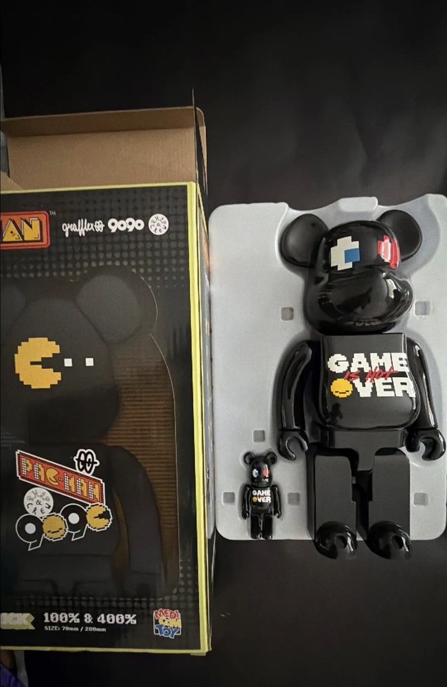 PAC-MAN BE@RBRICK 100% and 400% Set MEDICOM TOY Rare