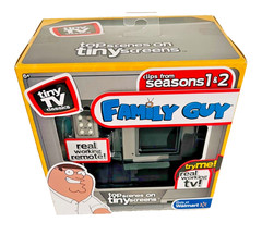 Family Guy Tiny TV Classics Real Working TV and Remote Seasons 1 & 2 Clips NEW