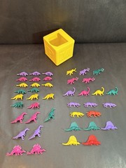 VTG Lot Of 42 Multi Color Dinosaurs With Box