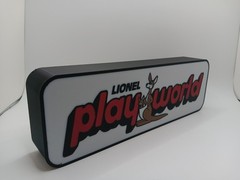 Retro Lionel Play World logo light box sign for collection display