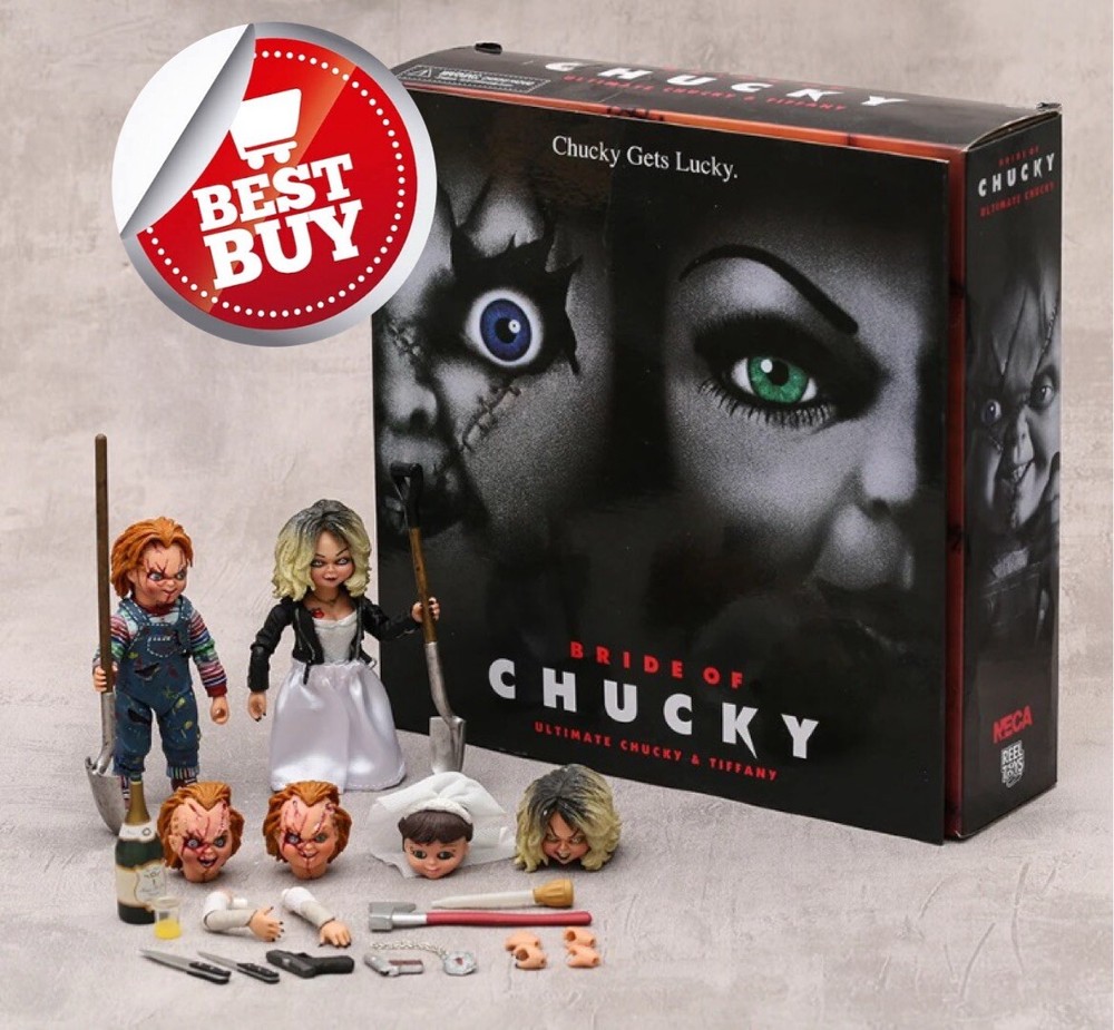 NECA Bride Of Chucky Ultimate Chucky & Tiffany 4″ Action Figure 2 Pack New