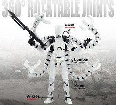 T13 Fully Jointed 3D Printed Figure with Weapons