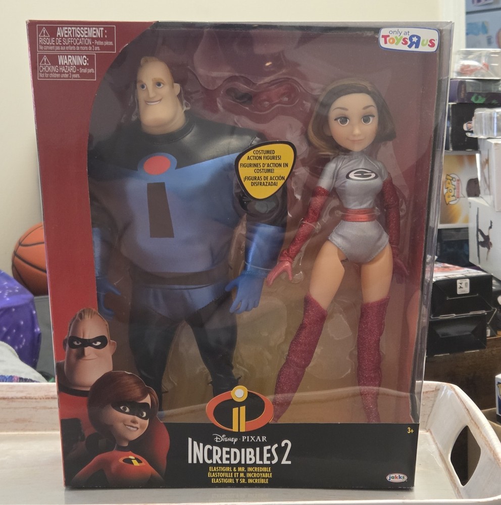 Disney Incredibles 2 Elastigirl and Mr. Incredible [Jakks, 2018] Toys R Us NEW