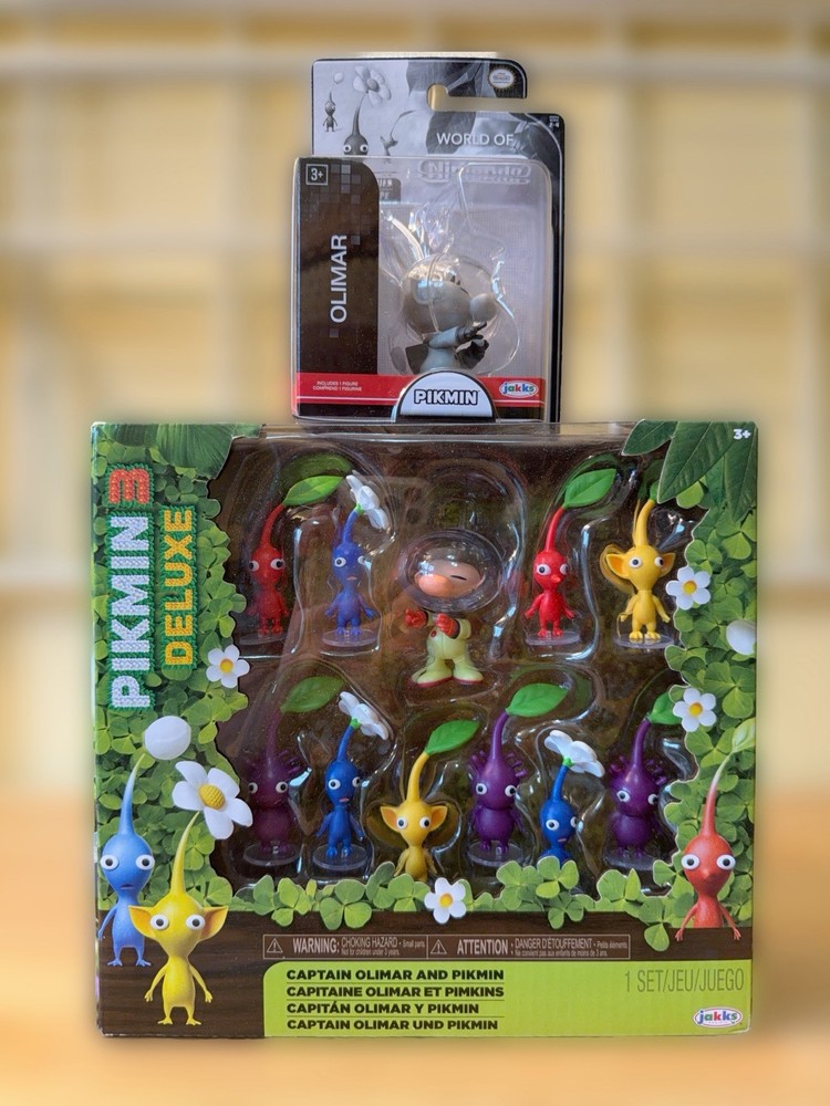 Nintendo JAKKS Pikmin 3 Deluxe Set & Captain Olimar Prototype 2.5” Figures NEW