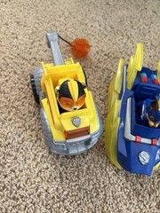 PAW Patrol Mighty Pups Lot 5 Vehicles Chase Marshall Rocky Rubble Light Up