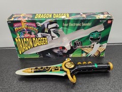1994 Mighty Morphin Power Rangers Dragon Dagger w/ Box Bandai Tommy Green Works!