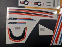 Gi Joe 1983 SkyStriker Sticker Set, New Custom Decals Peel & Stick, Sky Striker