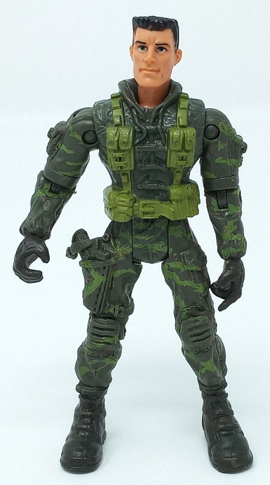Lanard Elite Corps 2003 Alex Brody 4″ Articulated Figure black hair grey / green