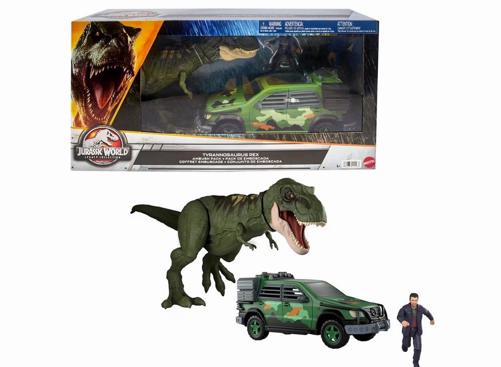 Jurassic World Legacy Tyrannosaurus Rex Ambush Toy Vehicle and Action Figure Set