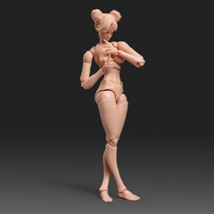 US 6″ PVC Flexible Joints Pale Skin Woman Action Figure Body Model Toys