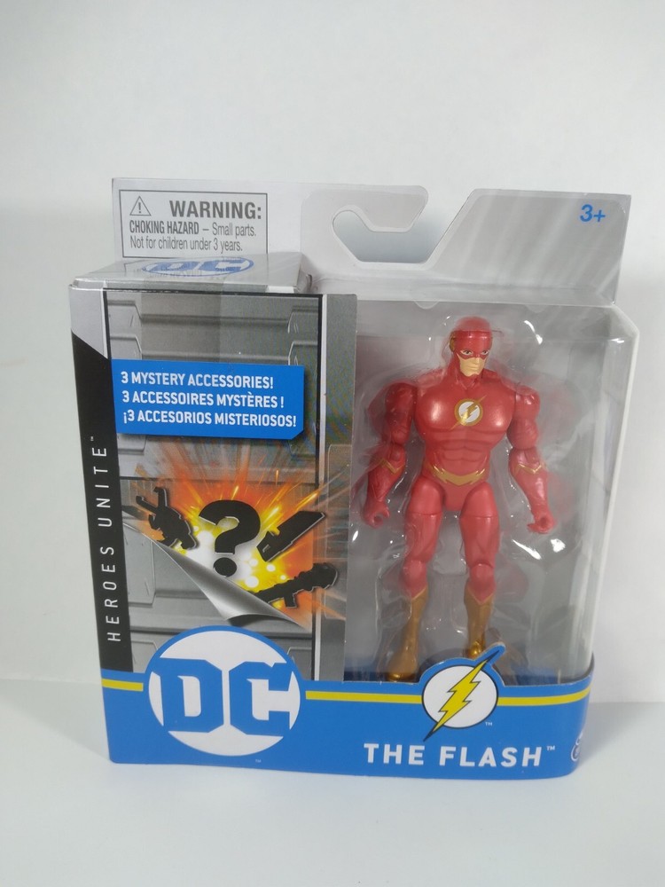 DC Heroes Unite The Flash 4″ Action Figure Spin Master New Metallic/Gold CHASE