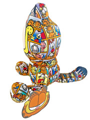 Large Garfield the Cat Plush Toy 10 inch Sticker Bomb Rare. NWT