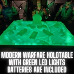 MODERN WARFARE Wargame Holotable Green Led Lights 1:12 Scale (With No Emblem)