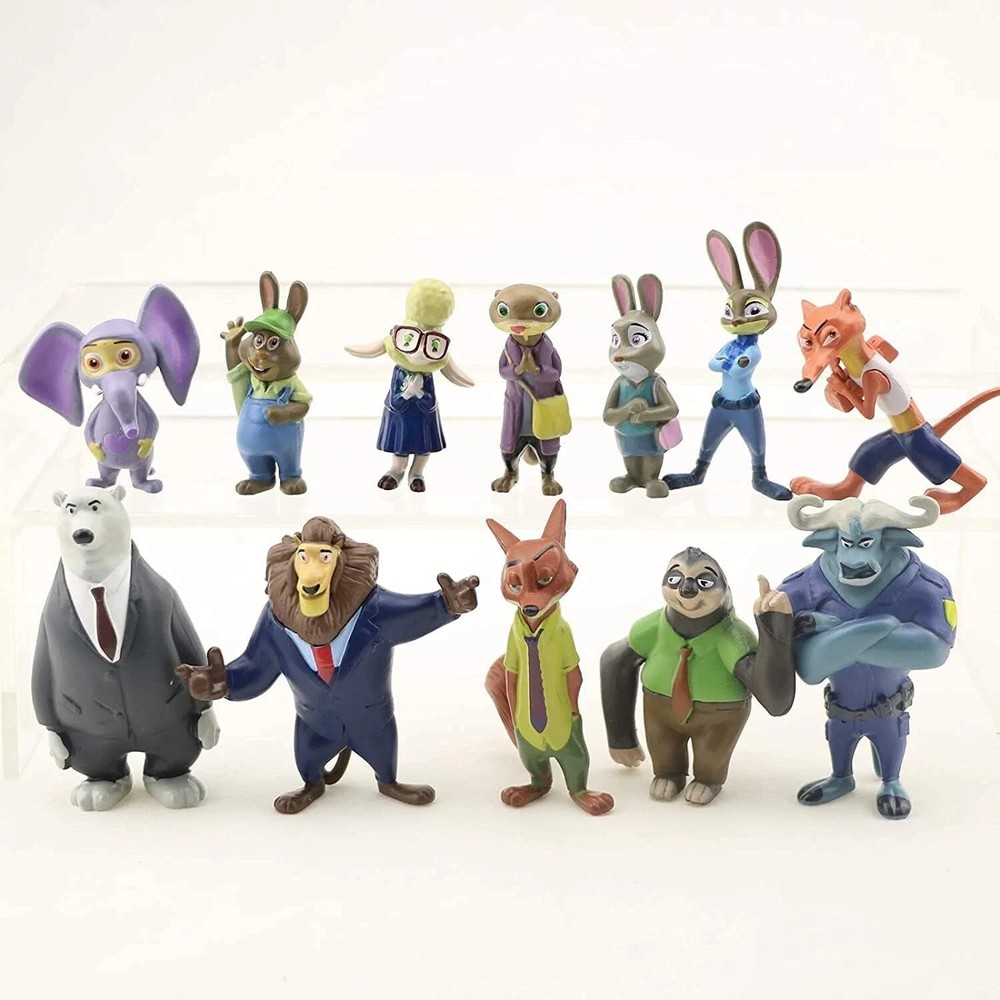 Zootopia Animals Dolls Figures Cake Topper Party Toys Gift – 12 Pcs Set