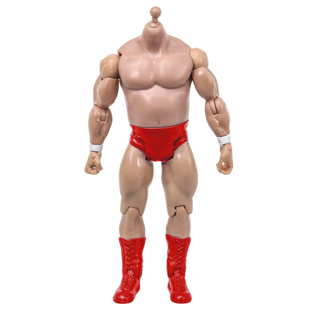 Generic 7 Inch Wrestling Action Figure With Bulky White Body & Red Trunks