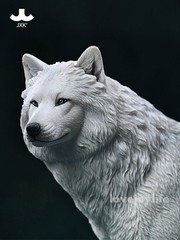 JXK 1/6 Arctic Wolf Model Canis Lupus Arctos Figure Wild Animal Collector Decor