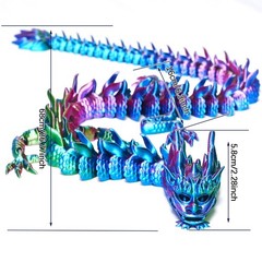 26.77inch 3D Printed Dragon Model,Articulated Animals figure,Toys Home Decor
