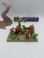 3D Printed 3 Armadillo & Park,Articulated Fidget Toys, Picture Color