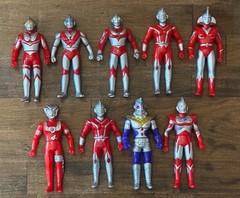 Lot of 9 Bandai Ultraman 5″ Figures Authentic Officially Licensed by Tsuburaya