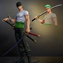 25cm/9.84in Anime One Piece Figure Roronoa Zoro Figure Model Toys Gifts