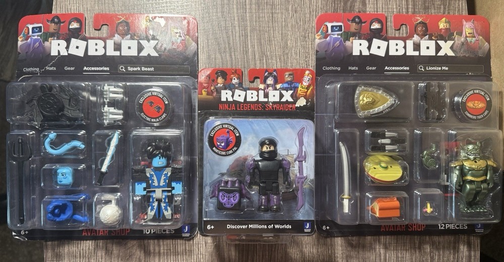 ROBL0X LOT 3 NIB With Code Spark Beast Lionize Me & Sky raider Rare Vaulted LOOK
