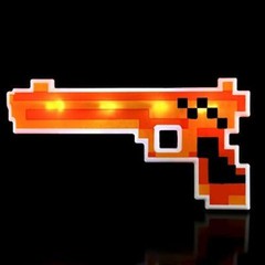 LED Light Up Pixel Toy Gun for Boys and Girls Blue/Red/Green 8 Bit Pistol Toy- 3