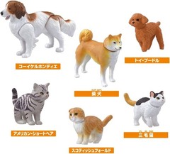 Takara Tomy Animal Set Dog and Cat Action Mini Figures Model Cute Toys