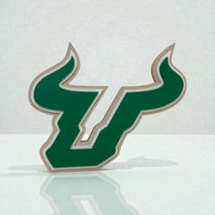 USF Bulls Logo Sign | Green and Beige Decorative Piece | Vintage Inspired